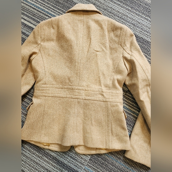 J. Crew Wool Tweed Tan Sparkly Button Fancy Blazer Jacket - Picture 8 of 9